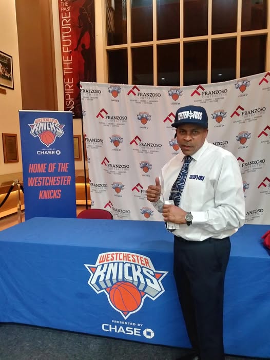 TeeterToss at a Westchester Knicks G-League event