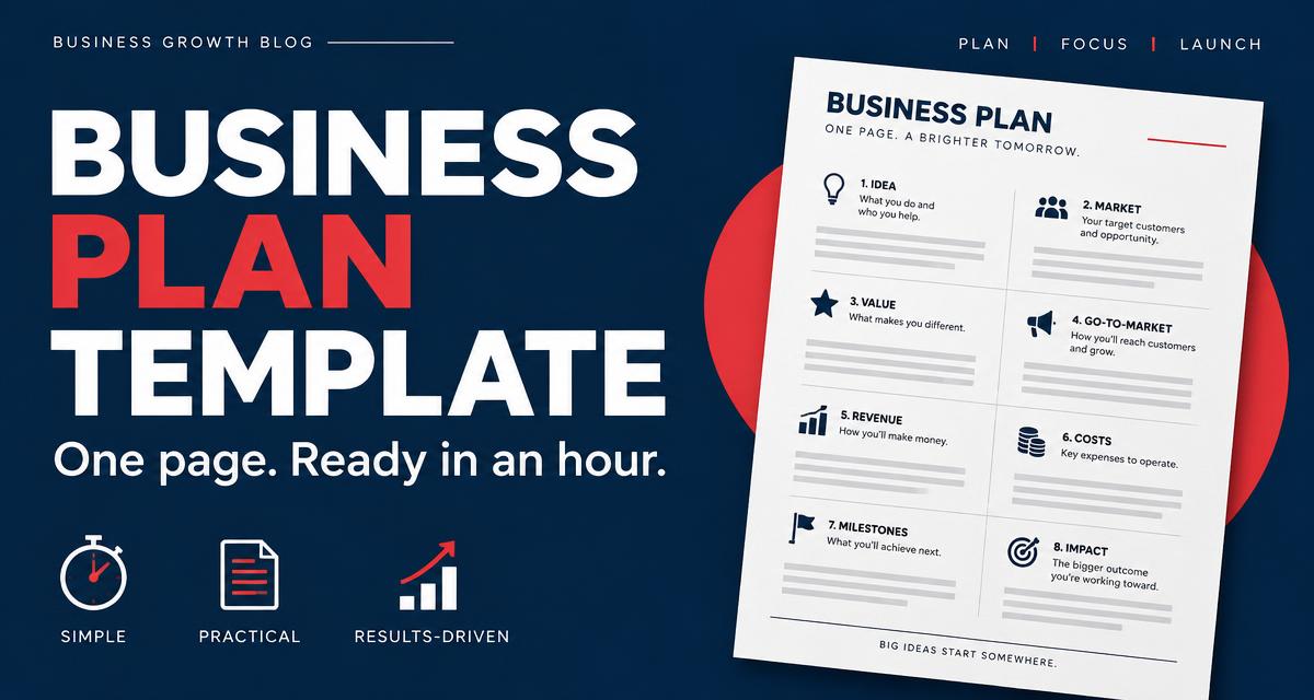 One-Page Business Plan Template: Plan Your Business in an Hour