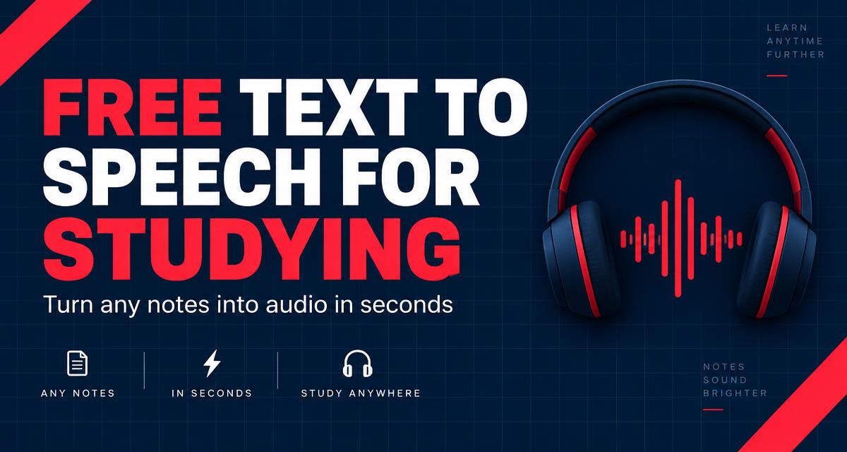 Free text to speech for studying: turn your notes into audio