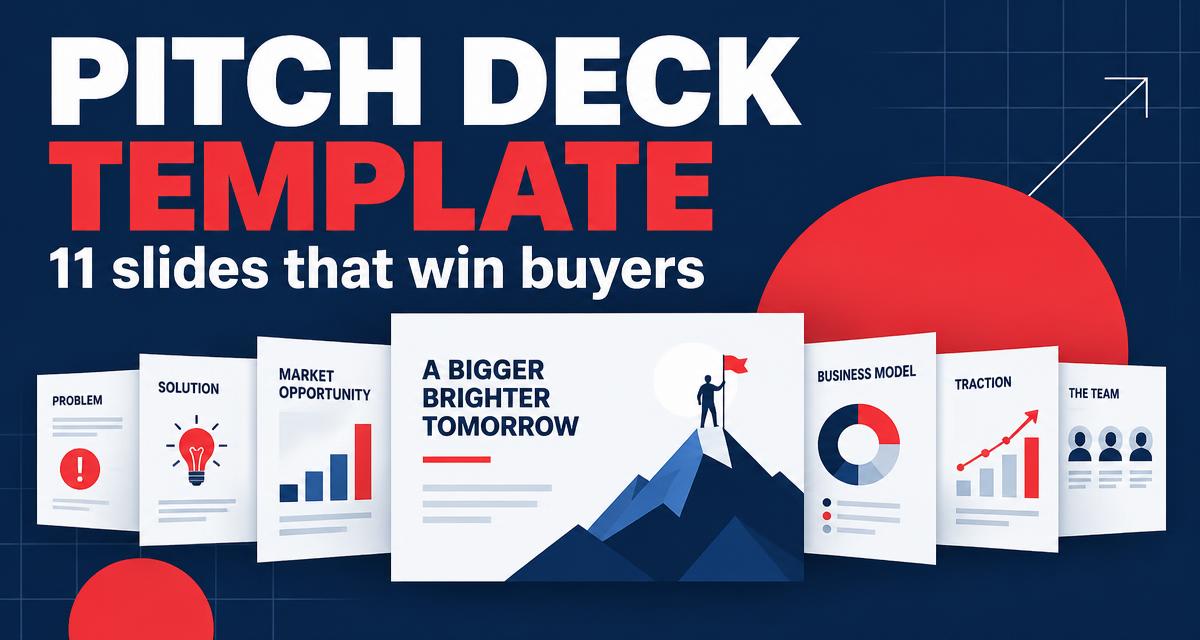 Pitch deck template for a product idea: the 11 slides buyers read